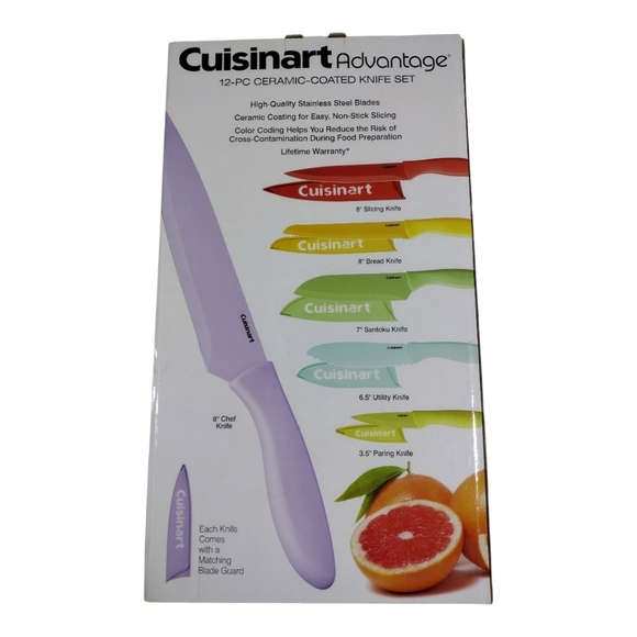 Cuisinart Advantage 12 Piece Ceramic Coated Knife Set New - Picture 4 of 6